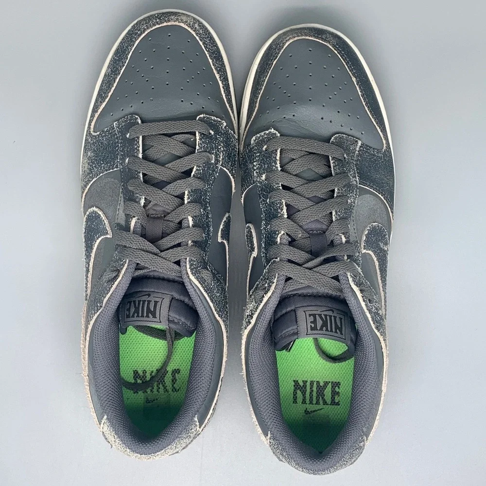 Nike Dunk Low Retro PRM Gray Halloween‎ Skate Shoes DQ7681‑001 Men's Sz 10
